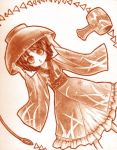  1girl bowl japanese_clothes kimono mallet monochrome needle short_hair solo sukuna_shinmyoumaru touhou wide_sleeves yuran_(kuen-hien) 