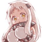  1girl horns kantai_collection long_hair looking_at_viewer lowres mittens northern_ocean_hime open_mouth rima_(rimarip) shinkaisei-kan solo white_hair yellow_eyes 