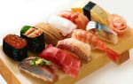  food highres jiji_(kbj0225) making_of no_humans omelet original photorealistic salmon_(fish) sea_urchin shrimp sushi tamagoyaki tuna 