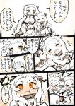  &gt;_&lt; 2girls airfield_hime blush closed_eyes comic highres horns itsukia kantai_collection long_hair multiple_girls northern_ocean_hime open_mouth pale_skin pout shinkaisei-kan sitting smile tagme tears translation_request 