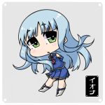  1girl aoki_hagane_no_arpeggio arms_behind_back arpeggio_of_blue_steel blue_hair chibi detached_sleeves green_eyes iona long_hair looking_at_viewer lowres open_mouth pleated_skirt school_uniform serafuku shokuyou_pants skirt solo tagme 