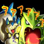  black_background gameplay_mechanics kaosu0905 no_humans pachirisu pokemon pokemon_(game) tyranitar 