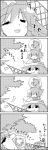  3girls 4koma =d cirno closed_eyes comic daiyousei drooling hat highres hong_meiling letty_whiterock long_hair monochrome multiple_girls open_mouth short_hair sleeping smile sweat tagme tani_takeshi touhou translated wings yukkuri_shiteitte_ne |_| 