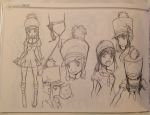  1girl alternate_headwear concept_art jakuzure_nonon kill_la_kill sketch sushio 