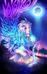  1girl blue_eyes chabaneko highres horns long_hair original solo tail white_hair 