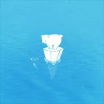  all_fours ayu_(mog) blue fish iceberg no_humans open_mouth original polar_bear solo_focus water 