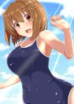  1girl blush breasts brown_eyes brown_hair competition_school_swimsuit highres kichi8 looking_at_viewer nakahara-kun_no_kahogo_na_imouto nakahara_maria one-piece_swimsuit open_mouth school_swimsuit short_hair solo swimsuit 