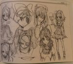  1girl bow champagne_glass concept_art evil_smile hair_bow harime_nui kill_la_kill sketch smile smirk sushio trigger_(company) twintails 