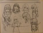  1girl concept_art kill_la_kill matoi_ryuuko revealing_clothes school_uniform scissor_blade senketsu serafuku sketch sushio 