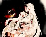  bare_shoulders horn kantai_collection northern_ocean_hime pale_skin red_eyes seaport_hime shinkaisei-kan shuri_(84k) thigh_strap 