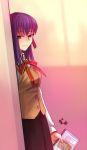  1girl fate/stay_night fate_(series) matou_sakura purple_hair school_uniform solo sunday31 violet_eyes 
