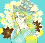  1boy flower hat jojo_no_kimyou_na_bouken long_hair multicolored_eyes robert_eo_speedwagon scar solo t7senzo top_hat 
