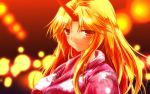  1girl alternate_costume blonde_hair highres horn hoshiguma_yuugi japanese_clothes kimono long_hair nekominase red_eyes touhou 