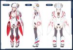  1girl black_legwear boots breasts cleavage concept_art leotard matoi_(pso2) phantasy_star phantasy_star_online_2 red_eyes silver_hair simple_background thigh-highs turnaround twintails zettai_ryouiki 