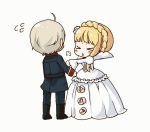  &gt;_&lt; 1boy 1girl aldnoah.zero animated animated_gif asseylum_vers_allusia blonde_hair chibi grey_hair hagino_chiyoko hitting lowres princess slaine_troyard ugoira 