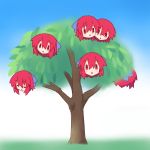    blue_bow kakinoki_mikan_(kari) leaf redhead sekibanki severed_head touhou tree 