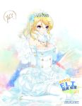  1girl ayase_eli bare_shoulders blonde_hair blue_eyes dress elbow_gloves gloves heco_(mama) long_hair love_live!_school_idol_project solo thigh-highs wedding_dress 