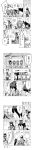  6+girls absurdres akatsuki_(kantai_collection) black_hair comic folded_ponytail hat hibiki_(kantai_collection) highres houshou_(kantai_collection) ikazuchi_(kantai_collection) inazuma_(kantai_collection) japanese_clothes kantai_collection long_hair long_image monochrome multiple_girls nagato_(kantai_collection) open_mouth ponytail school_uniform serafuku shachiku skirt tako-san_wiener tall_image translated 