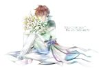  1boy asbel_lhant brown_hair flower lily_(flower) lydi_(dd) solo tales_of_(series) tales_of_graces 
