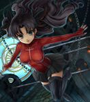  cross curly_hair fate/extra fate/stay_night fate_(series) hamoto holster impossible_clothes impossible_shirt long_hair miniskirt shirt skin_tight skirt solo thigh-highs thigh_boots thigh_holster thigh_strap thighhighs tohsaka_rin toosaka_rin zettai_ryouiki 