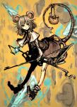  basket grey_hair highres jewelry moto_murabito mouse mouse_ears mouse_tail nazrin pendant short_hair tail touhou traditional_media 