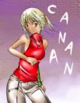  428 canaan canaan_(character) jewelry ponytail sleeveless sleeveless_turtleneck turtleneck white_hair 