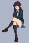  black_hair crossed_legs k-on! legs school_uniform shiba_murashouji sitting solo 