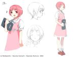  dress haimura_kiyotaka musical_note notebook official_art pink_eyes pink_hair short_hair sketch to_aru_majutsu_no_index tsukuyomi_komoe 