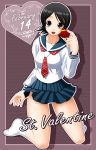  black_hair gift hito_nami hitou_nami holding holding_gift keito normal sayonara_zetsubou_sensei school_uniform socks valentine 