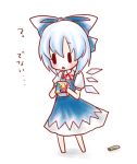  aerial_fireworks blue_hair bow cirno fireworks kuromame_(8gou) lighter lowres touhou translated wings 