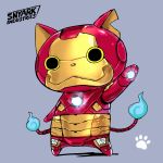  iron_man iron_man_(comics) iron_man_(cosplay) jibanyan marvel shiitake_urimo youkai_watch 
