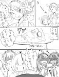  bare_shoulders comic curry food glasses goggles goggles_on_head haruna_(kantai_collection) hiei_(kantai_collection) i-class_destroyer japanese_clothes kantai_collection kirishima_(kantai_collection) kongou_(kantai_collection) little_girl_admiral_(kantai_collection) long_hair mataichi_matarou monochrome multiple_girls narumi_tsuyu nontraditional_miko school_swimsuit short_hair swimsuit thumbs_up translated 
