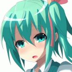  1girl animated animated_png blinking blush bust daiyousei dress dress_shirt face green_eyes green_hair hair_ribbon kuromu_(underporno) looking_at_viewer lowres open_mouth ribbon shirt short_hair short_sleeves side_ponytail simple_background solo touhou ugoira white_background 