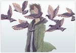  1boy bird brown_hair giant_killing green_eyes jacket short_hair suicidaaa tatsumi_takeshi 