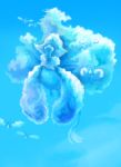  altaria blue_sky clouds e99 flying mega_altaria mega_pokemon no_humans pokemon pokemon_(creature) pokemon_(game) pokemon_oras sky swablu 