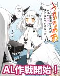  1boy 2girls admiral_(kantai_collection) bare_shoulders barefoot drooling erokosei head_under_skirt horn horns kantai_collection military military_uniform multiple_girls naval_uniform no_pants northern_ocean_hime orange_eyes pale_skin pervert saliva seaport_hime shinkaisei-kan translated uniform white_hair 