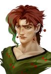  1boy earrings green_eyes jewelry jojo_no_kimyou_na_bouken kakyouin_noriaki kilva_lollop lips portrait redhead solo 