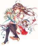  &gt;_o 4girls bare_shoulders black_hair blue_eyes blush boots breasts brown_eyes brown_hair chibi detached_sleeves hair_ornament hairband haruna_(kantai_collection) hiei_(kantai_collection) japanese_clothes kantai_collection kirishima_(kantai_collection) kongou_(kantai_collection) long_hair motyo1964 multiple_girls nontraditional_miko one_eye_closed open_mouth skirt smile thigh-highs thigh_boots violet_eyes white_background zettai_ryouiki 