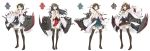  4girls bare_shoulders black_hair boots brown_hair character_name comic detached_sleeves frilled_skirt frills full_body glasses hairband hao_(patinnko) haruna_(kantai_collection) hiei_(kantai_collection) highres japanese_clothes kantai_collection kirishima_(kantai_collection) kongou_(kantai_collection) long_hair multiple_girls no_legwear nontraditional_miko open_mouth revision ribbon-trimmed_sleeves ribbon_trim short_hair skirt smile thigh-highs thigh_boots 