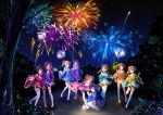  6+girls :d ;d ayase_eli fireworks grandia_bing hair_ornament hairband hoshizora_rin japanese_clothes kimono kimono_skirt koizumi_hanayo kousaka_honoka lolita_fashion lolita_hairband long_hair looking_at_viewer love_live!_school_idol_project minami_kotori multiple_girls nishikino_maki one_eye_closed open_mouth short_hair smile sonoda_umi squatting tagme toujou_nozomi wa_lolita yazawa_nico 