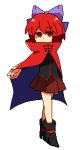  akiyoku animated animated_gif arm_up boots bow cape lowres pixel_art red_eyes redhead sekibanki short_hair skirt touhou 