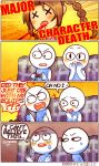  4koma aerith_gainsborough blood blood_from_mouth comic controller death final_fantasy final_fantasy_vii game_controller kataro spoilers tagme tears 