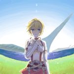  1girl blonde_hair blue_eyes fiorun hasekura midriff solo xenoblade 