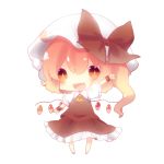  1girl :d ascot chibi flandre_scarlet full_body hat looking_at_viewer lowres mob_cap nekoha open_mouth side_ponytail smile solo tagme touhou waving wings wrist_cuffs 