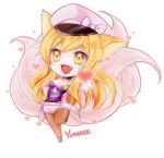  &lt;3 ahri artist_request chibi copyright_request fox_ears fox_tail heart league_of_legends multiple_tails yellow_eyes 