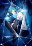  1girl 2014 aqua_hair boots closed_eyes dated detached_sleeves happy_birthday hatsune_miku long_hair necktie rosuuri skirt solo thigh-highs thigh_boots twintails vocaloid 