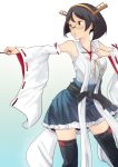  1girl bare_shoulders black_hair blue_eyes gensokigou glasses kantai_collection kirishima_(kantai_collection) no_legwear short_hair simple_background solo white_background 