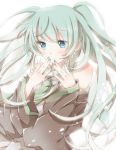  1girl detached_sleeves green_eyes green_hair hatsune_miku hiro_(hirohiro31) long_hair simple_background solo tagme twintails vocaloid white_background 
