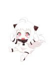  1girl :3 :d absurdres ahoge blush_stickers chibi dress hengyep highres horns kantai_collection looking_at_viewer mittens northern_ocean_hime open_mouth shinkaisei-kan simple_background smile solo tagme white_background white_dress white_hair white_skin 