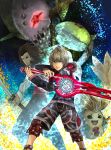  2boys dunban katana mecha metal_face monado multiple_boys riki_(xenoblade) shulk staff sword techitoni weapon xenoblade 